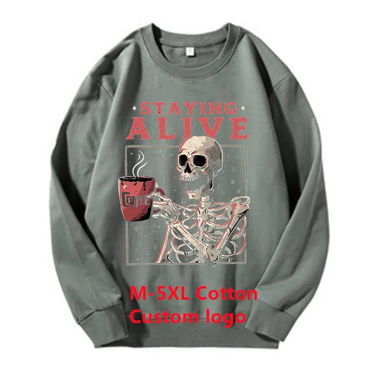 Wholesale Custom Skeleton High Quality Unisex Oversized 100 Cotton Long Sleeve Embroidery Crewneck Crew Neck Sweatshirts, Picture shows
Wholesale Custom Skeleton High Quality Unisex Oversized 100 Cotton Long Sleeve Embroidery Crewneck Crew Neck Sweatshirts, Picture shows