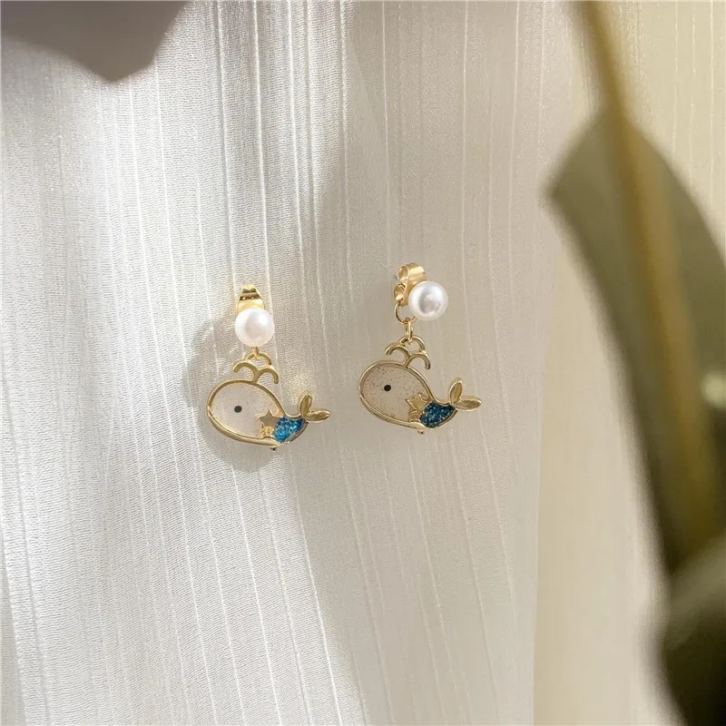 JUHU New cute little whale earrings fashion girl small earrings alloy S925 silver needle jewelry for women, Colorful
JUHU New cute little whale earrings fashion girl small earrings alloy S925 silver needle jewelry for women, Colorful