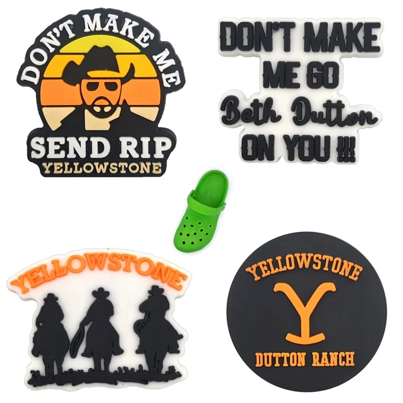 New Arrival Yellowstone Charms Clog Decoration US Charms PVC Shoes Charm for DIY Croc Gift
New Arrival Yellowstone Charms Clog Decoration US Charms PVC Shoes Charm for DIY Croc Gift