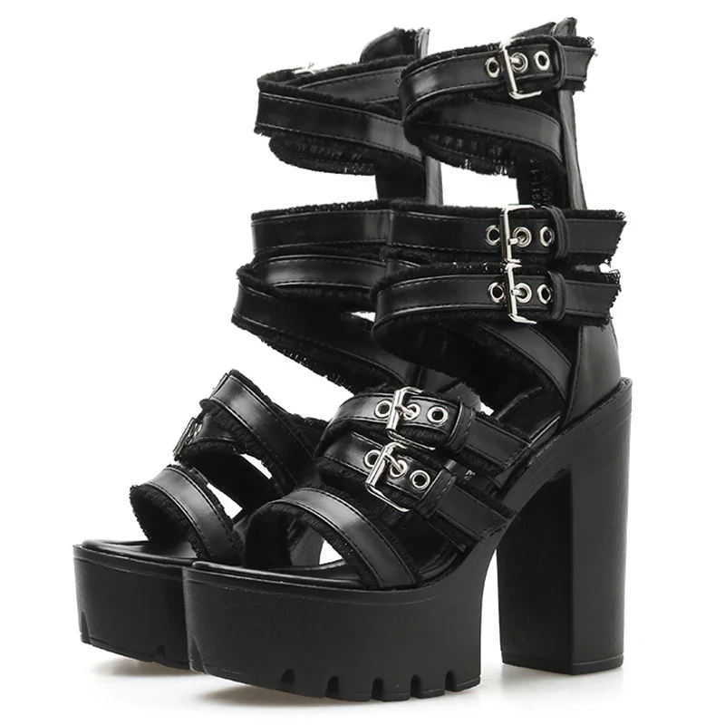 Dropshipping Custom Logo Summer Goth Metal Buckle Ladies Leather block Heel Sandals Women High Heel Sandals
Dropshipping Custom Logo Summer Goth Metal Buckle Ladies Leather block Heel Sandals Women High Heel Sandals