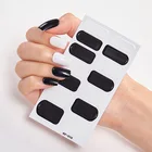 Colorful Rectangle Design Nail Art 14pcs Nail Polish Strips Long Last Nail Stickers