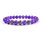F177 Luxury Fashion Jewelry Natural Stone Custom logo Bangle Homme Cuir Energy Elastic Rope Jade Beads Bracelet