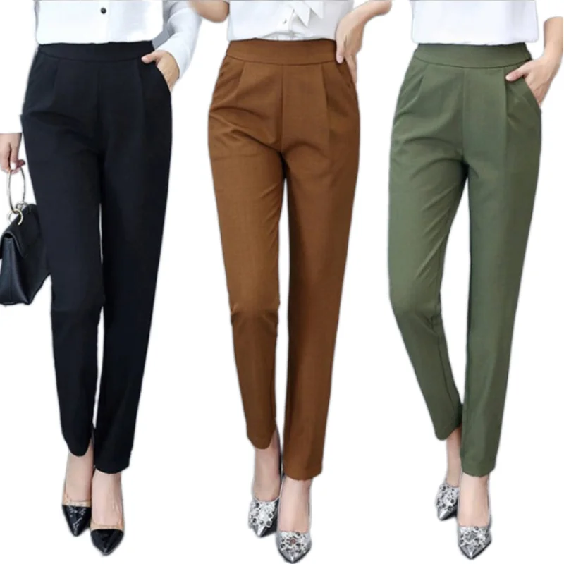 High Waist Office Lady Casual Pants Business Formal Women Long Straight Leg Pants, Green, black, caramel
High Waist Office Lady Casual Pants Business Formal Women Long Straight Leg Pants, Green, black, caramel