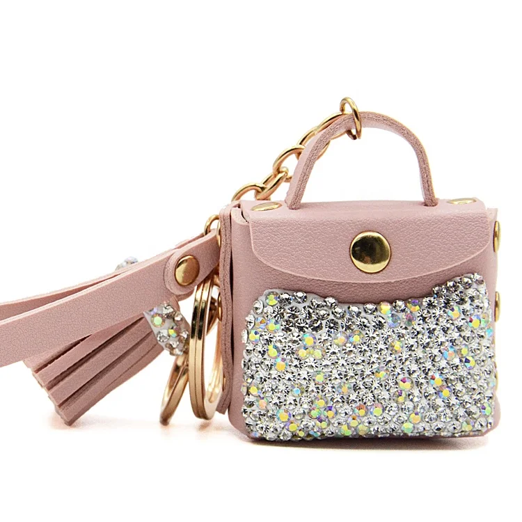 Custom Bling Keychain Coin Purse Small Cute Crystal Coin Bag With Keyring Tassel, 10 colors 
Custom Bling Keychain Coin Purse Small Cute Crystal Coin Bag With Keyring Tassel, 10 colors