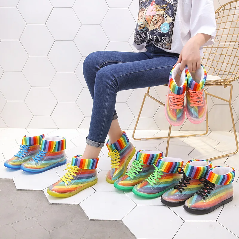 Waterproof shoes transparent plus velvet rain boots female students water shoes non-slip wear-resistant rubber shoes fashion jel
Waterproof shoes transparent plus velvet rain boots female students water shoes non-slip wear-resistant rubber shoes fashion jel