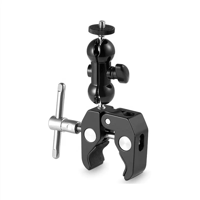 360 Degree Rotating 1/4 3/8 Screw Hot Shoe Double Ball Head Magic Arm Adapter Super Camera Clamp Mount for DSLR Cameras, Balck
360 Degree Rotating 1/4 3/8 Screw Hot Shoe Double Ball Head Magic Arm Adapter Super Camera Clamp Mount for DSLR Cameras, Balck