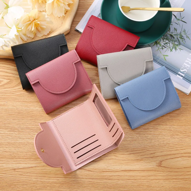 Cross-border recommendation simple short wallet female new ultra-thin small fresh folding buckle fashion coin purse card holder, Light gray,black,pink,blue,dark pink,red
Cross-border recommendation simple short wallet female new ultra-thin small fresh folding buckle fashion coin purse card holder, Light gray,black,pink,blue,dark pink,red