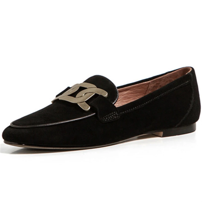 Dropshipping 2021 Low Top Genuine Leather Loafers Shoes Women Flats Round Toe Flat Footwear Metal Decoration Female Soft Sole
Dropshipping 2021 Low Top Genuine Leather Loafers Shoes Women Flats Round Toe Flat Footwear Metal Decoration Female Soft Sole