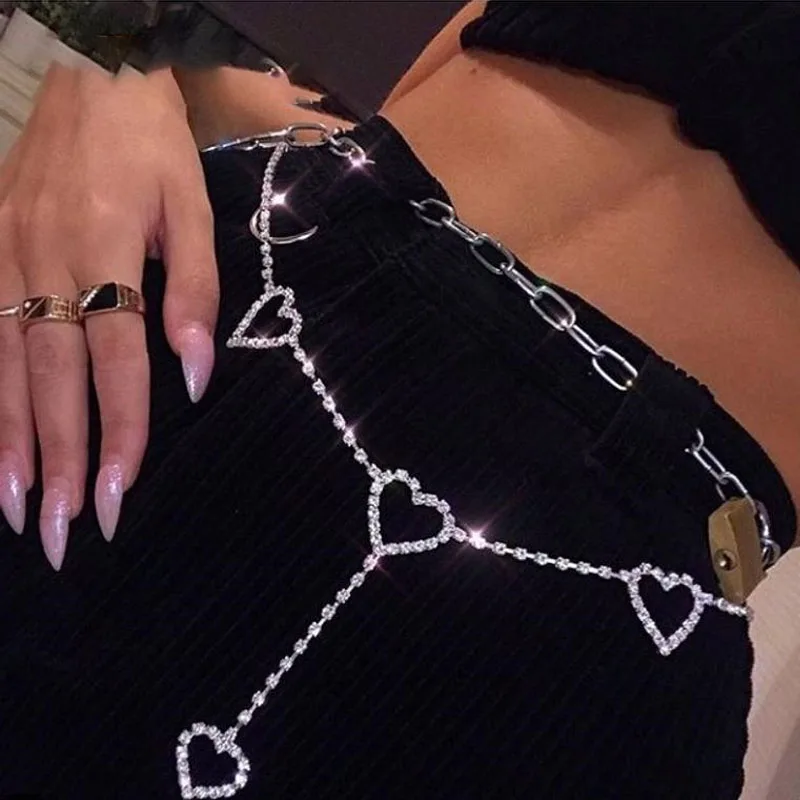 Popular Crystal Heart Body Chain belt Jewelry Christmas Gift Sexy Full Rhinestone Body Jewelry Belly Waist Chain for Women, As the pictures
Popular Crystal Heart Body Chain belt Jewelry Christmas Gift Sexy Full Rhinestone Body Jewelry Belly Waist Chain for Women, As the pictures