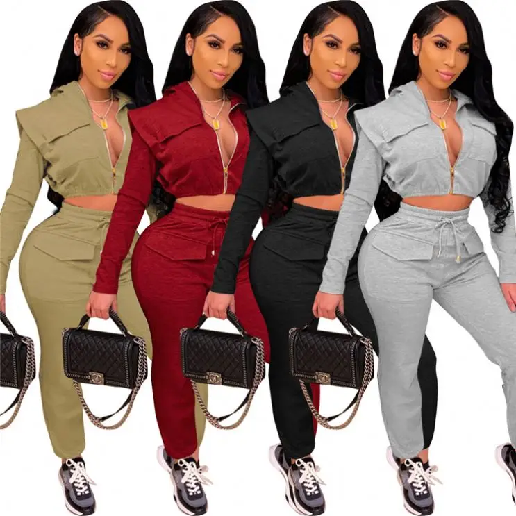 D96248 Latest Design 2021 V Neck Zipper Crop Top Drawstring Womens Hoodie Sets Two Piece Set Women Clothing
D96248 Latest Design 2021 V Neck Zipper Crop Top Drawstring Womens Hoodie Sets Two Piece Set Women Clothing
