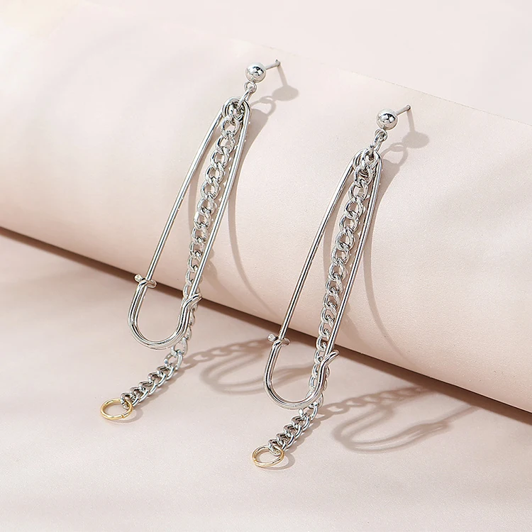 SHyperbole Silver Color Paper Clip Drop Earrings Long Metal Link Chain Tassel Pendant Earring 
SHyperbole Silver Color Paper Clip Drop Earrings Long Metal Link Chain Tassel Pendant Earring