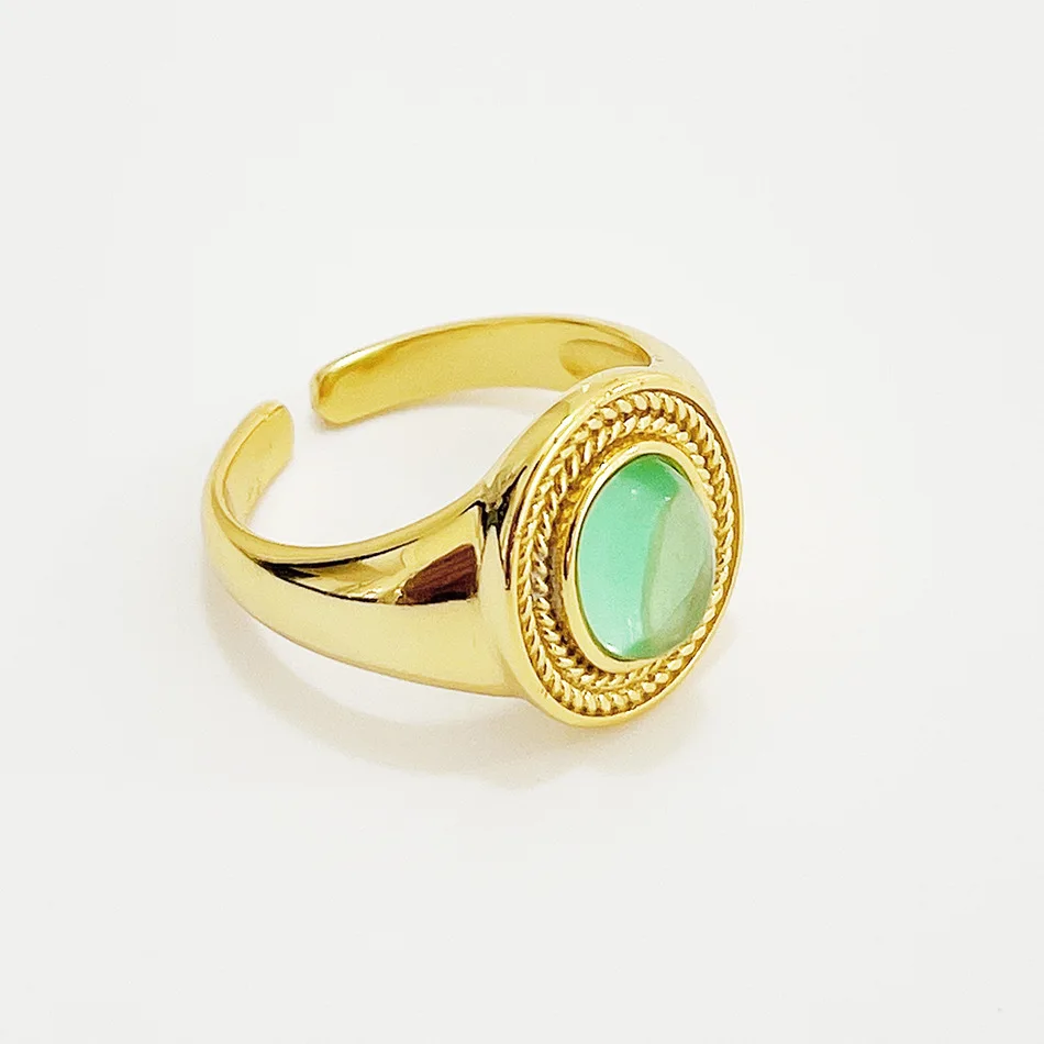 New Design Korean 925 Sterling Silver Green Gemstone Finger Rings Luxury Gold Plated S925 Turquoise Open Rings For Women Girls
New Design Korean 925 Sterling Silver Green Gemstone Finger Rings Luxury Gold Plated S925 Turquoise Open Rings For Women Girls