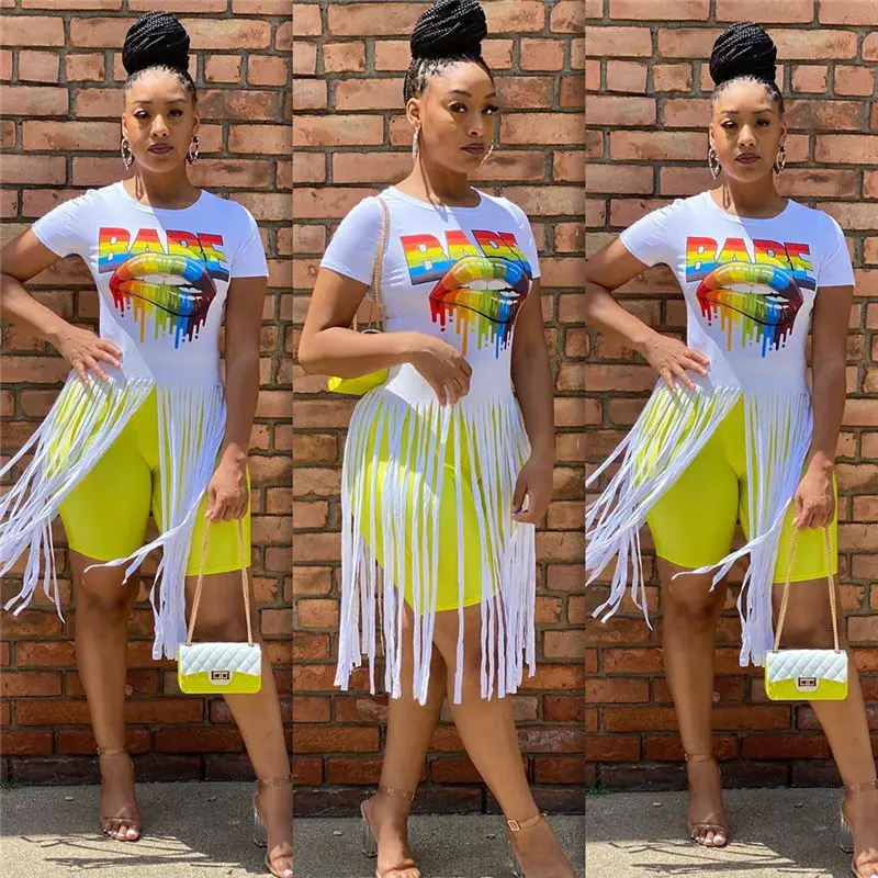 GHX3469 Summer 2021 woman tops fashionable lips printed long tassel short sleeve women t shirt
GHX3469 Summer 2021 woman tops fashionable lips printed long tassel short sleeve women t shirt