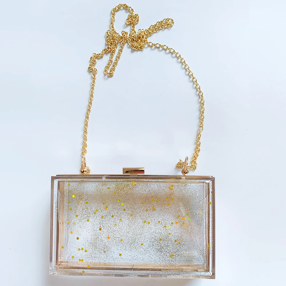 gold acrylic clutch