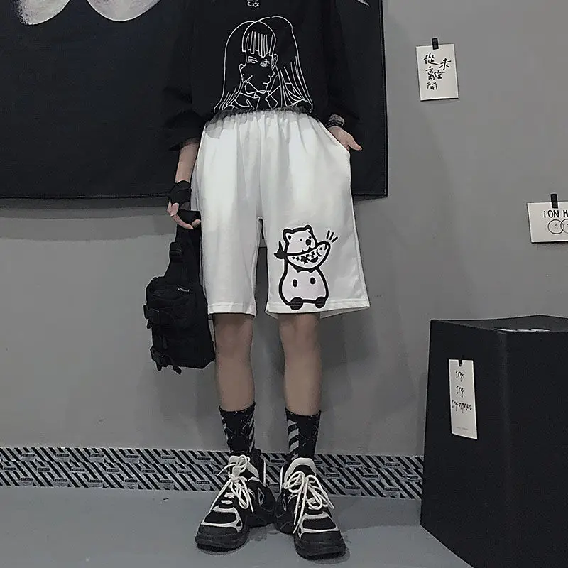 Harajuku Women Shorts Cartoon Summer 2021 Korean Style Women's Wide Leg Shorts Vintage Plus Size Jogging Sports Shorts, Black white
Harajuku Women Shorts Cartoon Summer 2021 Korean Style Women's Wide Leg Shorts Vintage Plus Size Jogging Sports Shorts, Black white