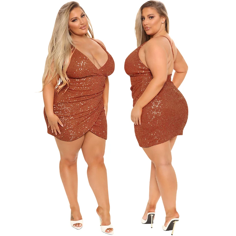 DM21877 Sexy Dresses Plus Size Ladies Bodycon Halter Sequins Backless Party Elegant Women Plus Size Dresses
DM21877 Sexy Dresses Plus Size Ladies Bodycon Halter Sequins Backless Party Elegant Women Plus Size Dresses