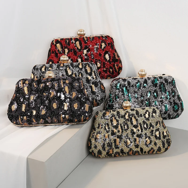 Luxury Wedding Party Accessories Leopard Pattern Clutch Bags Purse Women Shiny Colorful Sequins Handbag Evening Bag
Luxury Wedding Party Accessories Leopard Pattern Clutch Bags Purse Women Shiny Colorful Sequins Handbag Evening Bag