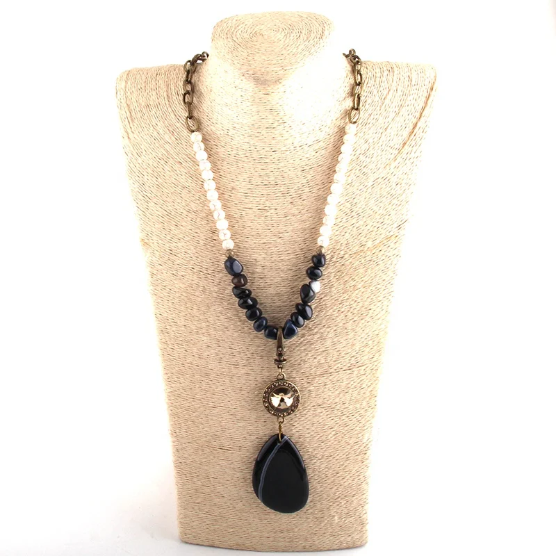 Women Ethnic Necklace Bronze Chain Natural Irregular Chip gemstone & Crystal Glass link Long Irregular Stone Pendant Necklace
Women Ethnic Necklace Bronze Chain Natural Irregular Chip gemstone & Crystal Glass link Long Irregular Stone Pendant Necklace