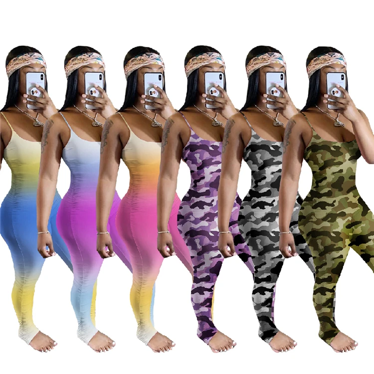2020 Summer Sexy Ladies Strap Rompers Bodycon Stretchy Wrinkle Camouflage Print Plus Size Women One Piece Jumpsuits, Customized color
2020 Summer Sexy Ladies Strap Rompers Bodycon Stretchy Wrinkle Camouflage Print Plus Size Women One Piece Jumpsuits, Customized color