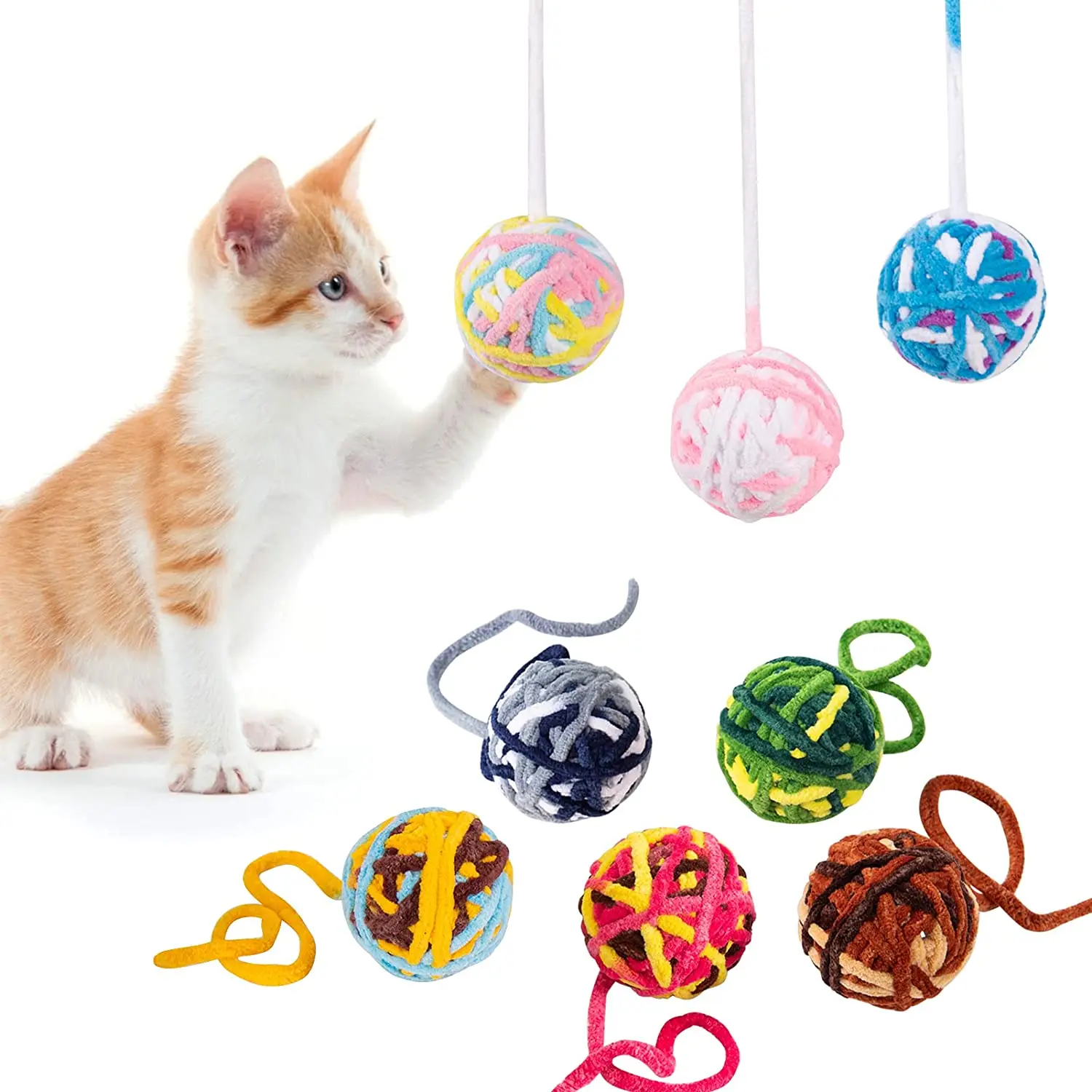 HUAYI Cat Exercise Scratch Play Chewing Toys Colorful Woolen Yarn pet toy ball with bell cat wheel pet toy ball
HUAYI Cat Exercise Scratch Play Chewing Toys Colorful Woolen Yarn pet toy ball with bell cat wheel pet toy ball