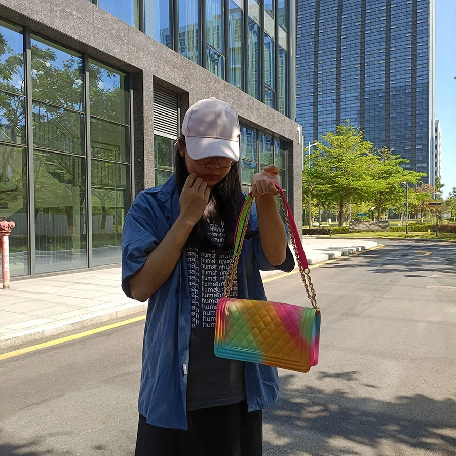 Large Capacity fashion designer handbags purses rainbow transparent shoulder crossbody PVC small jelly bag
Large Capacity fashion designer handbags purses rainbow transparent shoulder crossbody PVC small jelly bag
