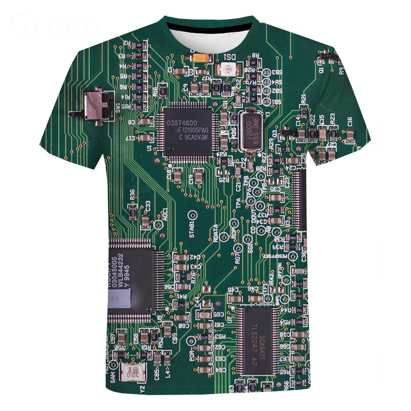 Electronic Chip 3D Machine Printed Oversized T-shirt Summer Short Sleeve Tee T Shirt Personnalised
Electronic Chip 3D Machine Printed Oversized T-shirt Summer Short Sleeve Tee T Shirt Personnalised