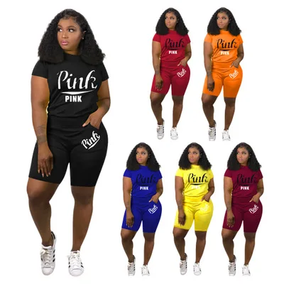 HGL1135 new arrivasl fashion letter printing casual sports short sleeved shorts jogging suit women
HGL1135 new arrivasl fashion letter printing casual sports short sleeved shorts jogging suit women