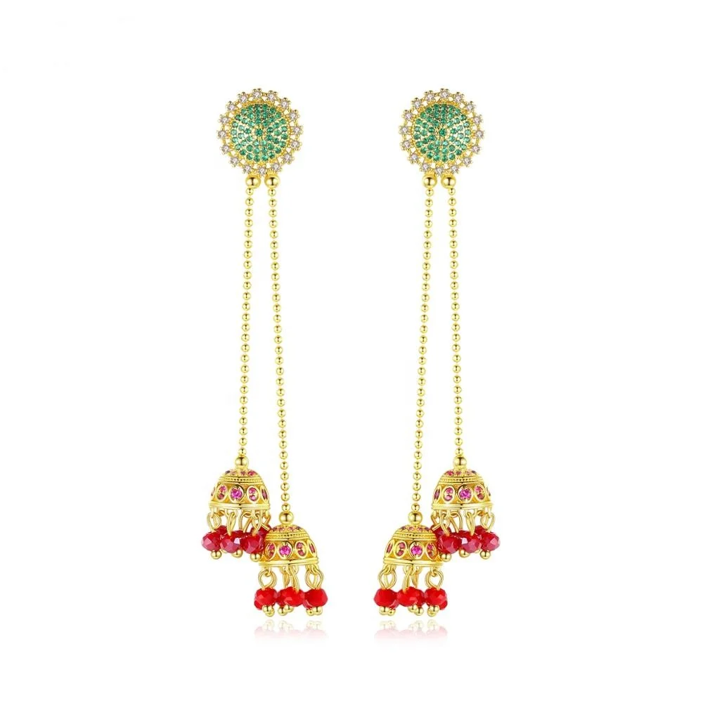 LUOTEEMI Attractive Design Colorful Indian Long Drop Earrings for Women Wedding Party Gold Color Fashion Jewelry
LUOTEEMI Attractive Design Colorful Indian Long Drop Earrings for Women Wedding Party Gold Color Fashion Jewelry