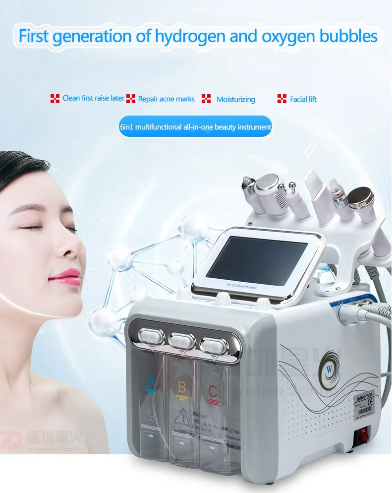6 in 1 H2O2 water and oxygen jet peeling Hydra beauty skin cleansing facial machine small bubble beauty instrument
6 in 1 H2O2 water and oxygen jet peeling Hydra beauty skin cleansing facial machine small bubble beauty instrument