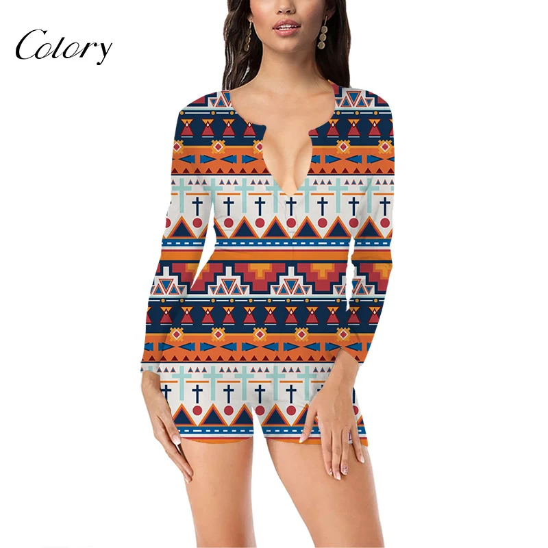 Colory Customized Printed Plus Size Sleep Romper Ladies Long Onies, Picture shows
Colory Customized Printed Plus Size Sleep Romper Ladies Long Onies, Picture shows