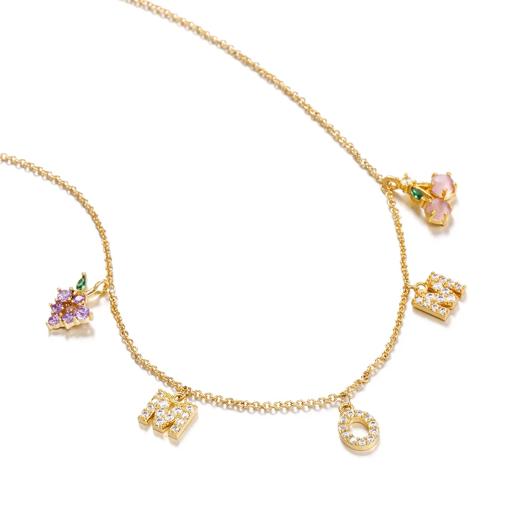 Sweet Women Fashion Crystal Apple Cherry Grape Fruits Necklace Exquisite Gold Chain Necklace Jewelry
Sweet Women Fashion Crystal Apple Cherry Grape Fruits Necklace Exquisite Gold Chain Necklace Jewelry