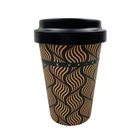 Coffee cup made of bamboo with silicone cap mug heat press machine with customized logo and size