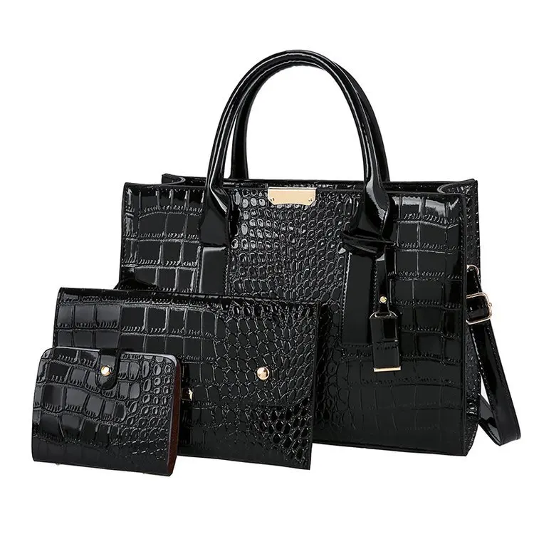New style female three-piece , crocodile pattern, large-capacity shoulder bag, messenger handbag
New style female three-piece , crocodile pattern, large-capacity shoulder bag, messenger handbag