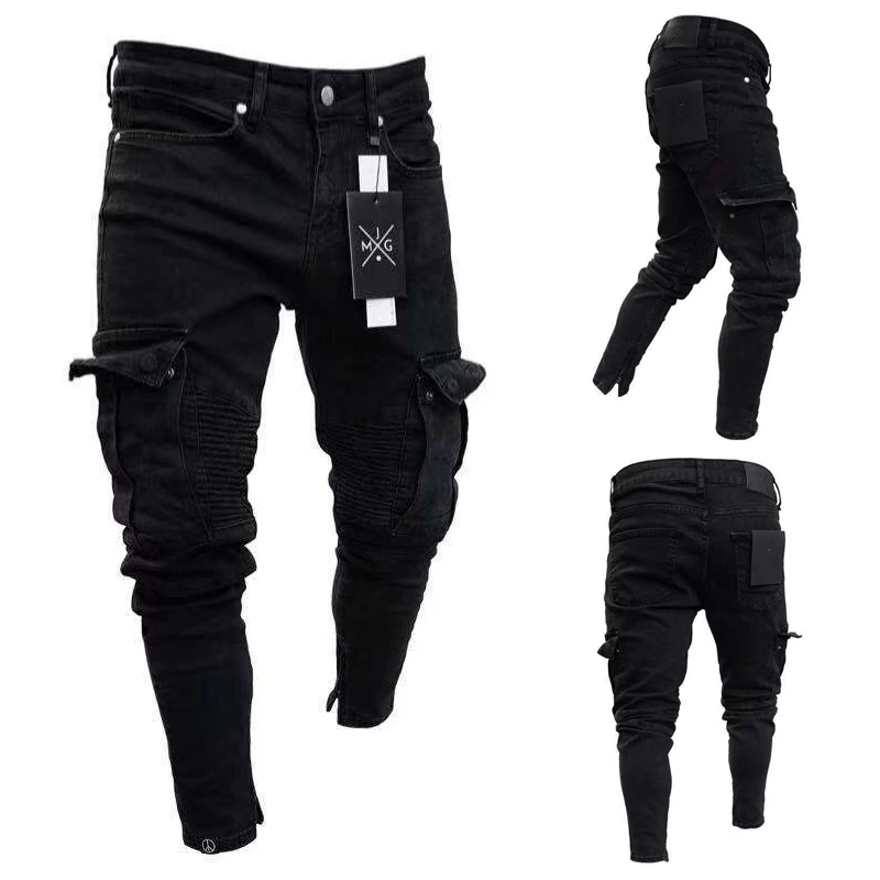 Wholesale men custom logo slim fit trousers fashion pockets black denim jeans pants for man clothing
Wholesale men custom logo slim fit trousers fashion pockets black denim jeans pants for man clothing