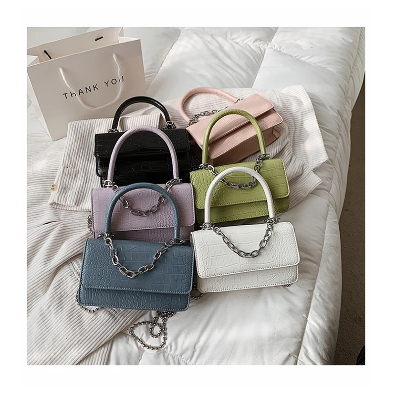 Mini Crocodile Pattern Totes Small Square Handbag 2021 Designer Women Chain Link Crossbody Bag PU Leather Flap Bags
Mini Crocodile Pattern Totes Small Square Handbag 2021 Designer Women Chain Link Crossbody Bag PU Leather Flap Bags