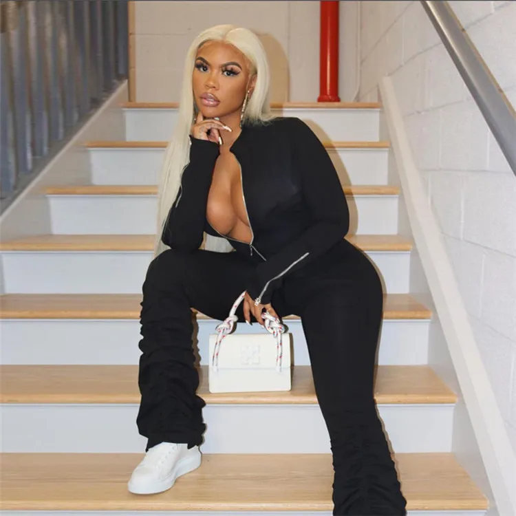 Women Jumpsuit 2021 New Trend V-neck Pants Rompers Stacked Pants Zipper Jumpsuit, Customized color
Women Jumpsuit 2021 New Trend V-neck Pants Rompers Stacked Pants Zipper Jumpsuit, Customized color
