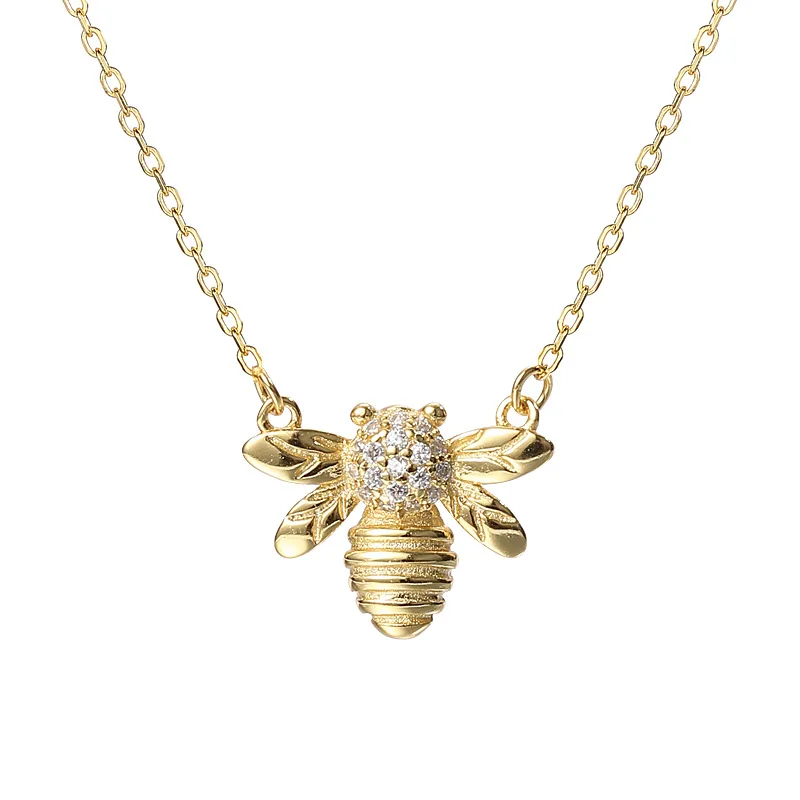 Wholesale Fine Jewelry Fashion 925 Sterling Silver Bee Necklace Personalized 18K Gold Plated Bee Pendant Necklace for Women
Wholesale Fine Jewelry Fashion 925 Sterling Silver Bee Necklace Personalized 18K Gold Plated Bee Pendant Necklace for Women