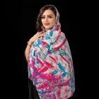 Hot sale dubai hijab digital printing crinkle muslim scarf women voile scarves in bulk