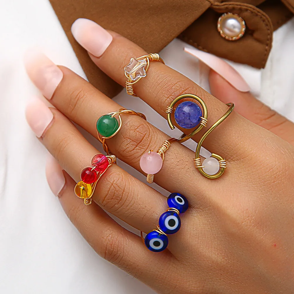 6pcs/set GT New Design Fine Jewelry Ring Fashion Natural Stone Beaded Hypoallergenic Rings Set For Women
6pcs/set GT New Design Fine Jewelry Ring Fashion Natural Stone Beaded Hypoallergenic Rings Set For Women