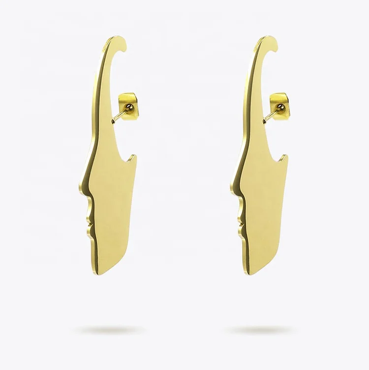 ASHION Punk Classic Face Stud Earrings For Women Gold Color Statement Stainless Steel Earings Fashion Jewelry Oorbellen E1118
ASHION Punk Classic Face Stud Earrings For Women Gold Color Statement Stainless Steel Earings Fashion Jewelry Oorbellen E1118