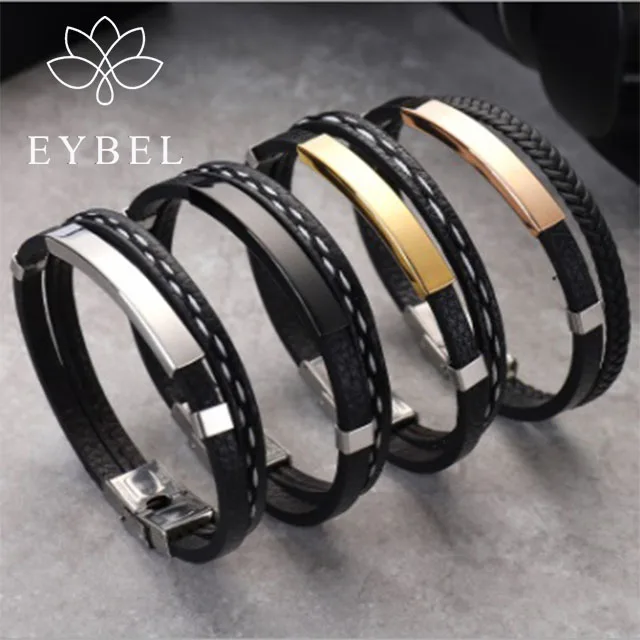 Black hand-made Jewelry charm stainless steel genuine leather Love Friend men bracelet
Black hand-made Jewelry charm stainless steel genuine leather Love Friend men bracelet