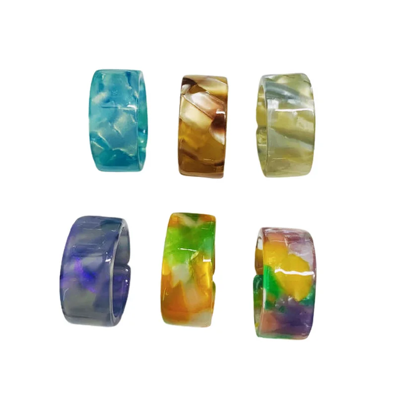 Simple Acetate Transparent Colorful Acrylic Resin Ring Thick Open C-shaped Circle Round Adjustable Rings for Women 
Simple Acetate Transparent Colorful Acrylic Resin Ring Thick Open C-shaped Circle Round Adjustable Rings for Women