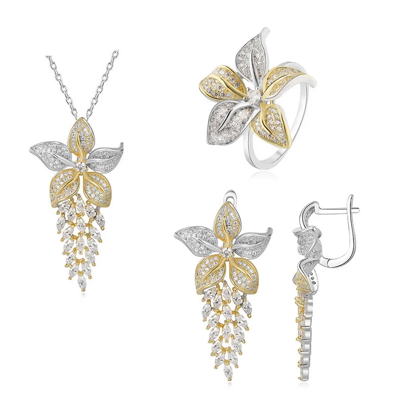 Fashion 925 sterling silver cubic zirconia micro pave Gold Plated jewelry set
Fashion 925 sterling silver cubic zirconia micro pave Gold Plated jewelry set