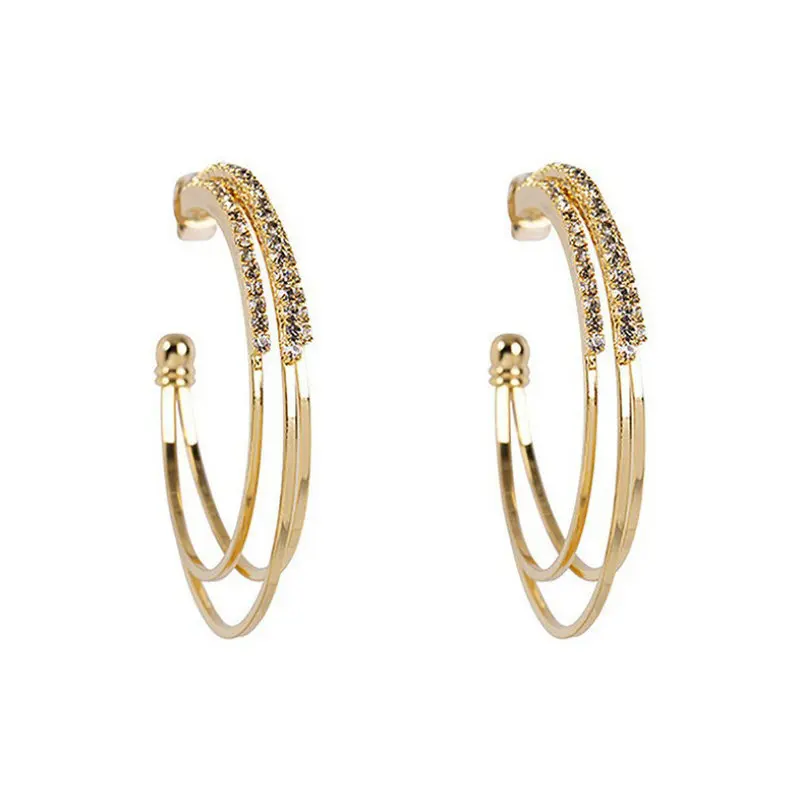 Cute Gold Hoop Earrings Delicate Silver Plated Jewelry Fashion C Shape Crystal Hoop Earrings For Women Girls Birthday Gifts., As picture
Cute Gold Hoop Earrings Delicate Silver Plated Jewelry Fashion C Shape Crystal Hoop Earrings For Women Girls Birthday Gifts., As picture