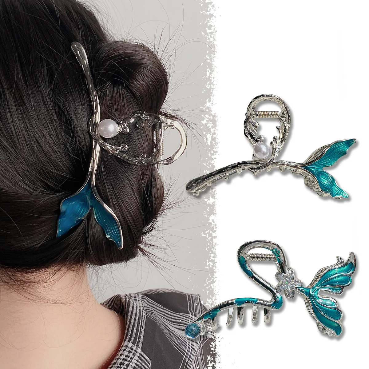 12.5 cm fashion silver fish nail claw clips hair cartoon animal metal hair claws for women
12.5 cm fashion silver fish nail claw clips hair cartoon animal metal hair claws for women