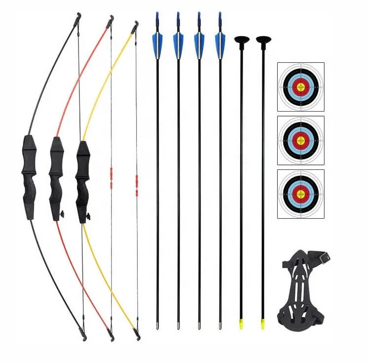 Youth Archery bow and arrow set Longbow set for Training Beginner and kids Outdoor Hunting, Black red yellow 
Youth Archery bow and arrow set Longbow set for Training Beginner and kids Outdoor Hunting, Black red yellow