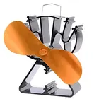 Black heat powered wood burning gas stove top silent eco friendly warm air fan