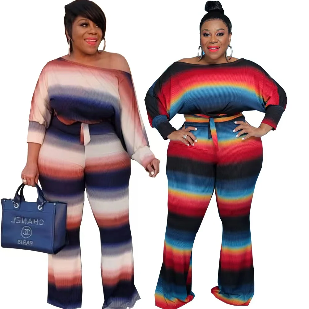2022 new African large women's autumn casual suit long sleeve Knitted Top loose trousers two-piece set, 2 color
2022 new African large women's autumn casual suit long sleeve Knitted Top loose trousers two-piece set, 2 color
