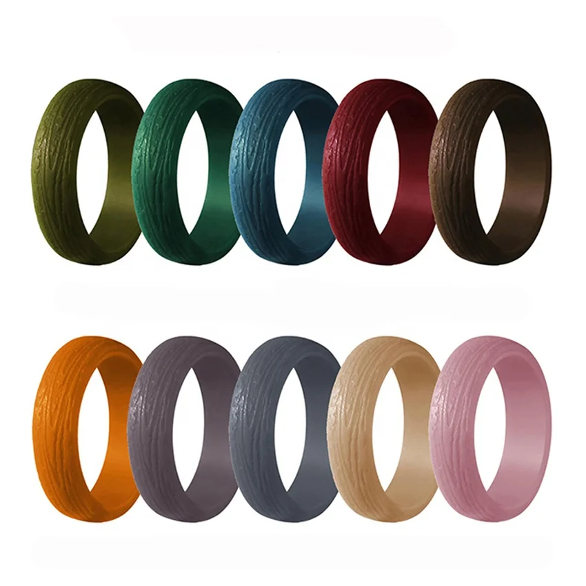 10 PCS PackNew Design Morandi Natural Tree Bark Pattern Rubber Engagement Bands Silicone Wedding Rings Jewelry Women
10 PCS PackNew Design Morandi Natural Tree Bark Pattern Rubber Engagement Bands Silicone Wedding Rings Jewelry Women