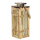 Wooden Candle Hurricane Lantern for Table Top or Wall Hanging